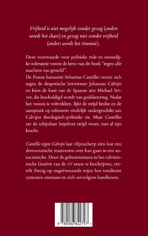 Achterkant van Castellio tegen Calvijn