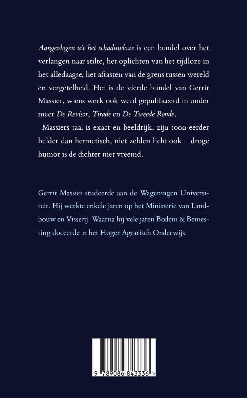 Achterkant van Aangevlogen uit het schaduwloze