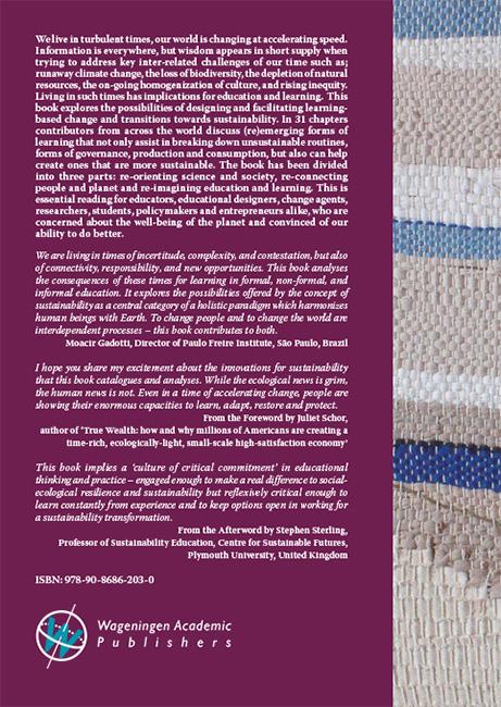Achterkant van Learning for sustainability in times of accelerating change