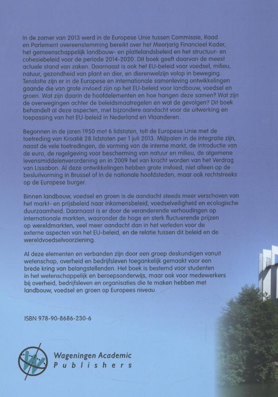 Achterkant van EU-beleid voor landbouw, voedsel en groen