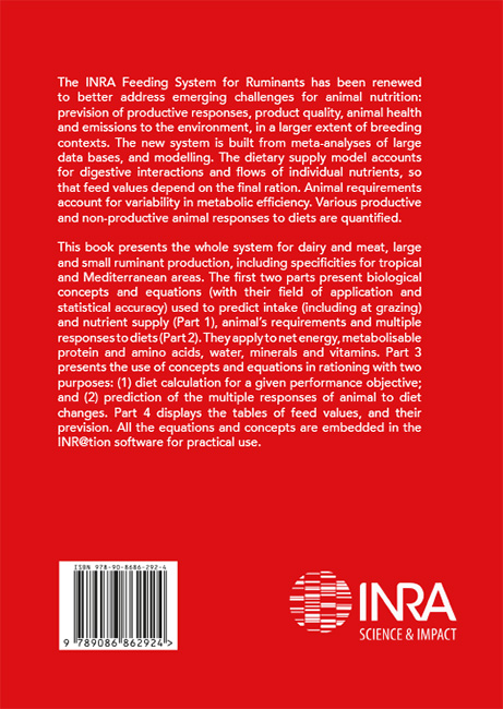 Achterkant van INRA feeding system for ruminants