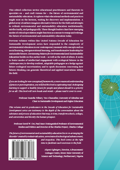 Achterkant van Envisioning futures for environmental and sustainability education