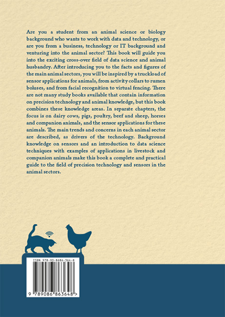 Achterkant van Precision technology and sensor applications for livestock farming and companion animals