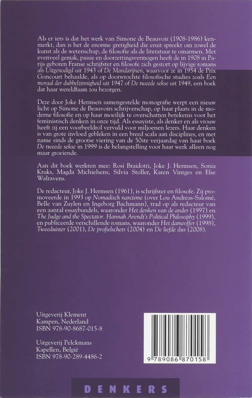 Achterkant van Simone de Beauvoir