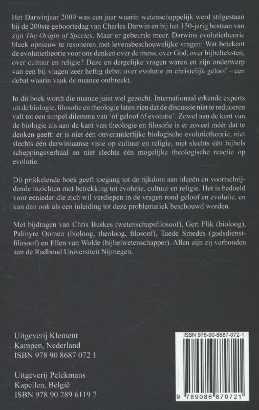Achterkant van Evolutie, cultuur en religie