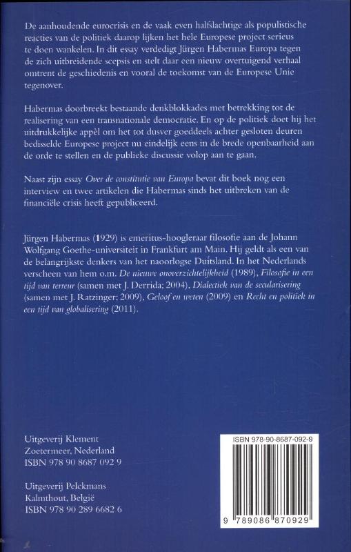 Achterkant van Over de constitutie van Europa