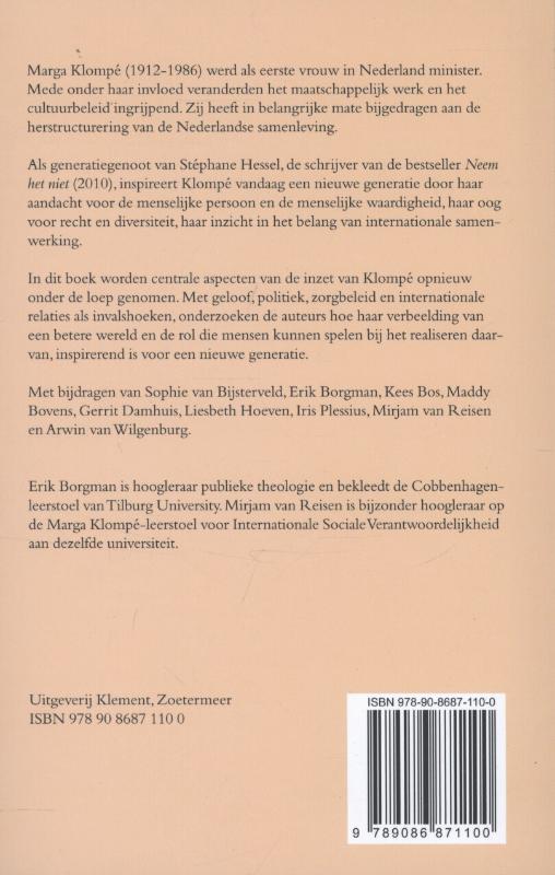 Achterkant van De verbeelding van Marga Klompe