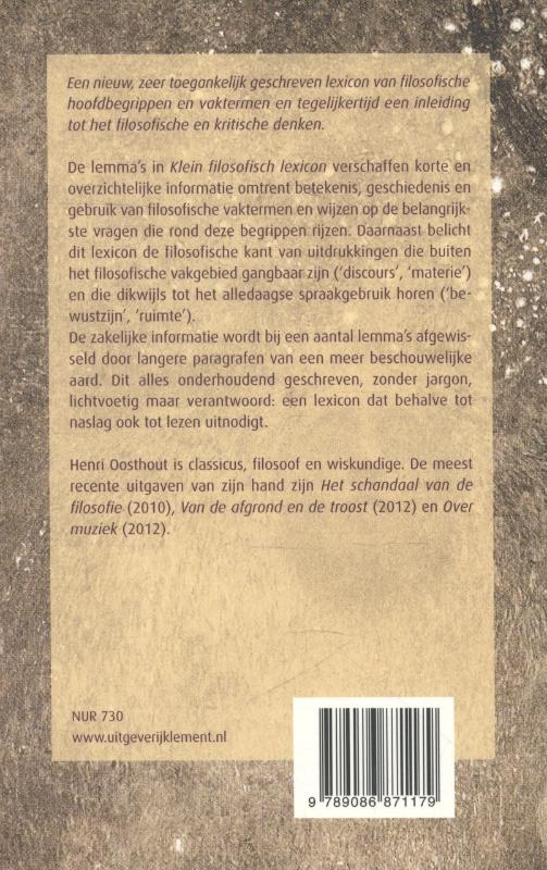 Achterkant van Klein filosofisch lexicon