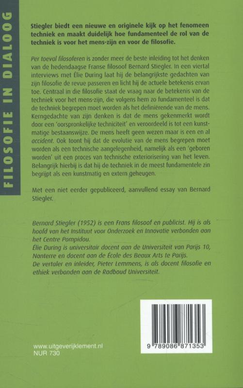 Achterkant van Per toeval filosoferen