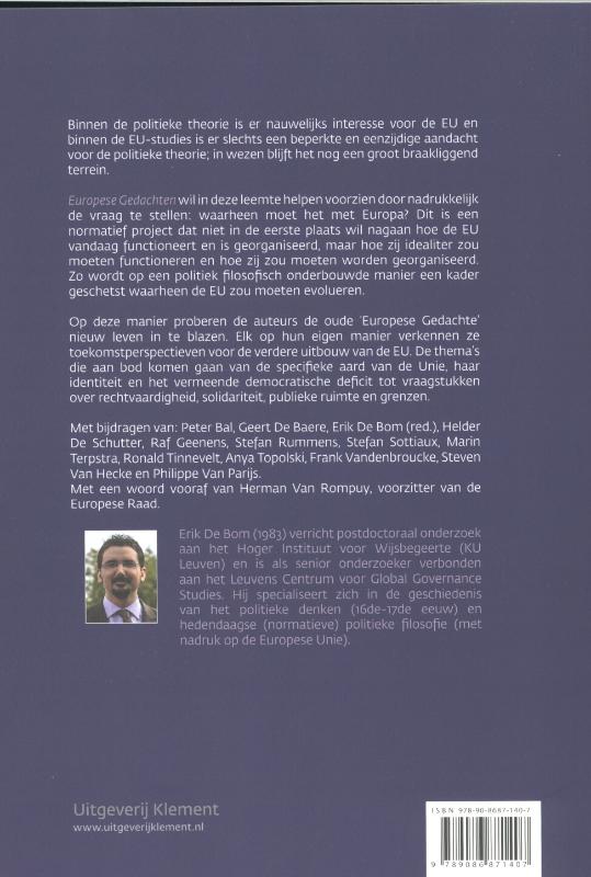 Achterkant van Europese gedachten