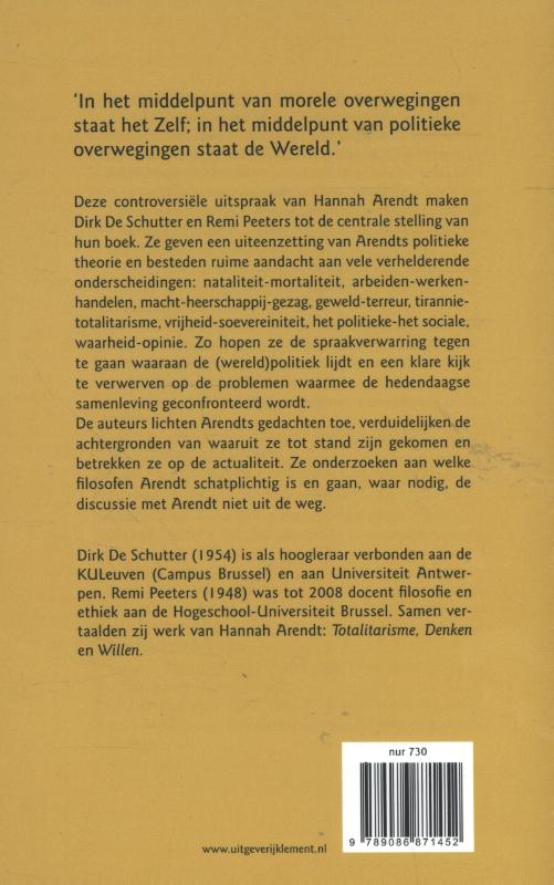 Achterkant van Hannah Arendt