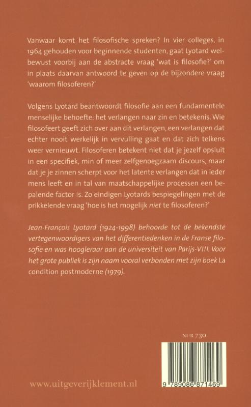 Achterkant van Waarom filosoferen?