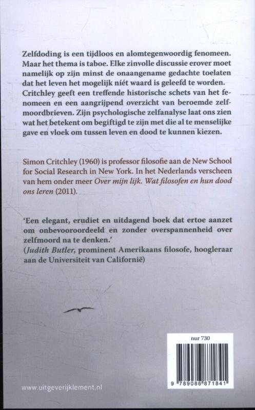 Achterkant van Gedachten over zelfdoding