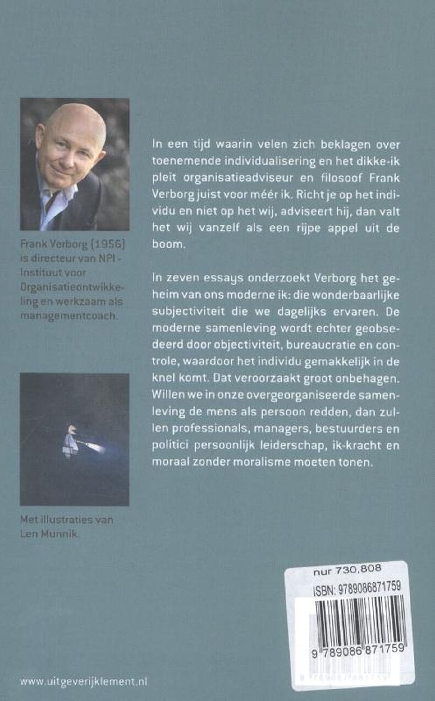 Achterkant van Meer ik, meer moraal