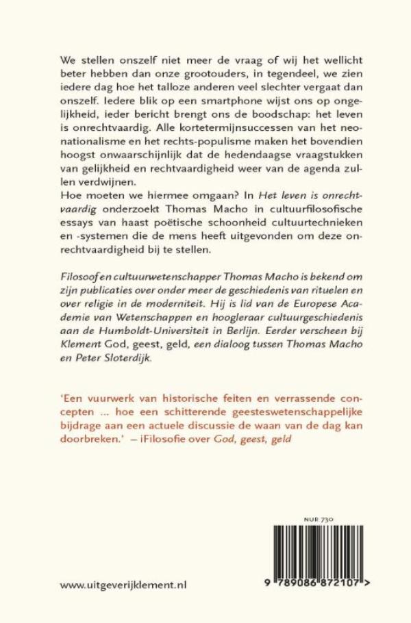 Achterkant van Het leven is onrechtvaardig