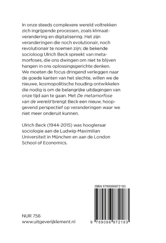 Achterkant van De metamorfose van de wereld