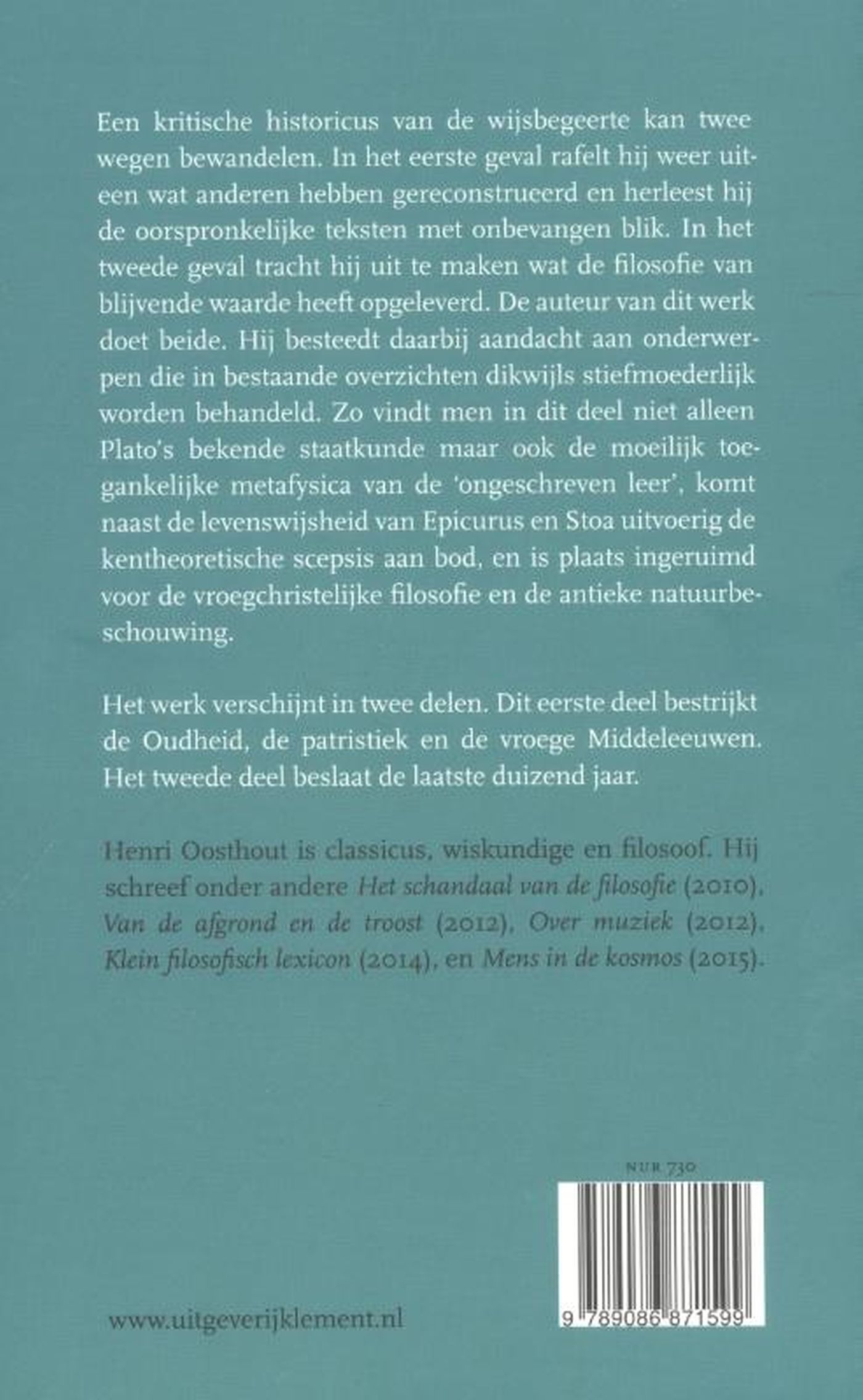 Achterkant van I Oudheid, patristiek, vroege Middeleeuwen