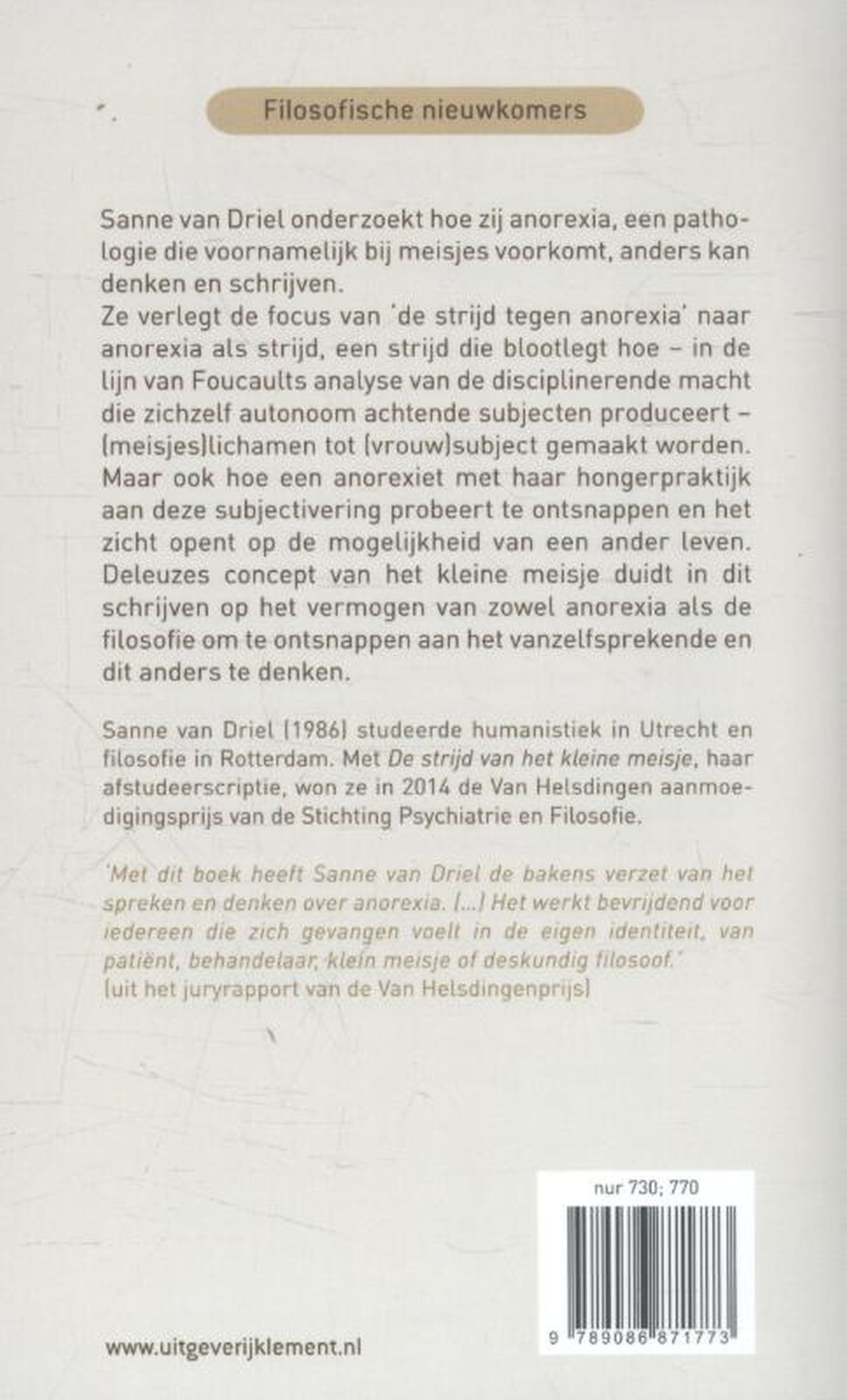 Achterkant van De strijd van het kleine meisje