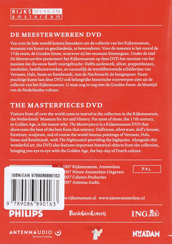 Achterkant van De meesterwerken / The Masterpieces