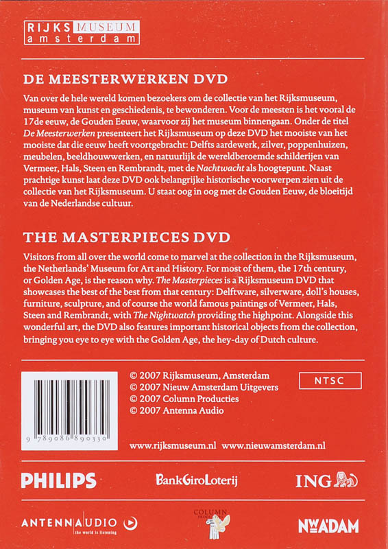 Achterkant van De meesterwerken / The Masterpieces