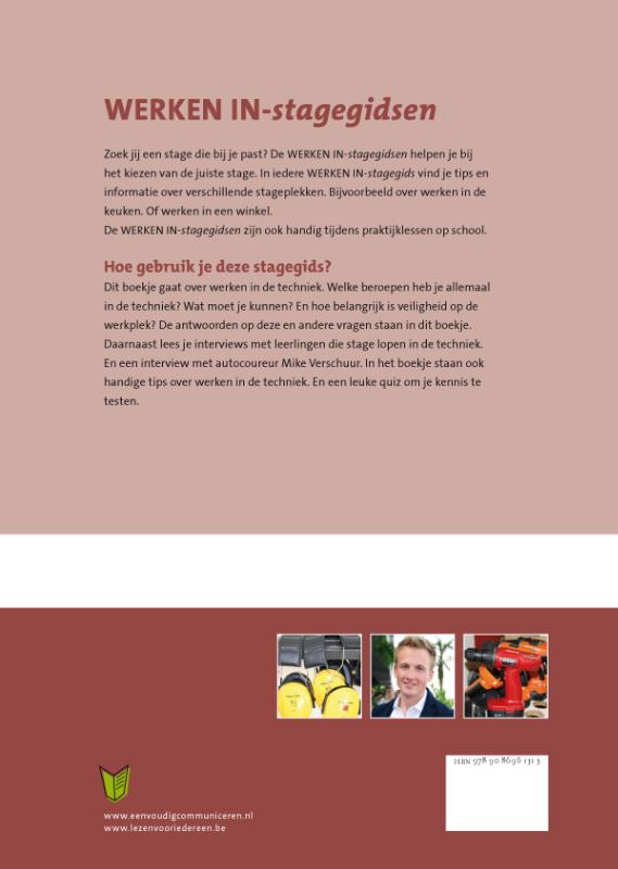Achterkant van Werken in de techniek