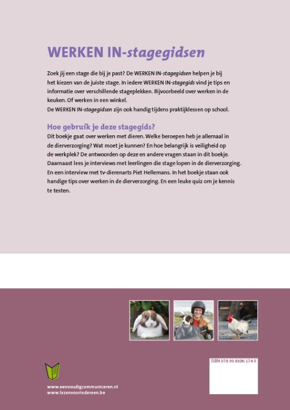 Achterkant van Werken met dieren