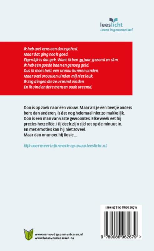 Achterkant van Het Rosie Project