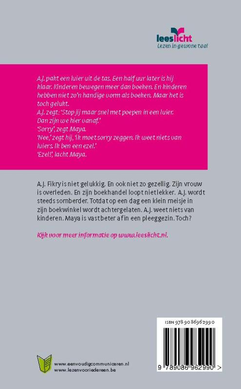 Achterkant van De verzamelde werken van A.J. Fikry, boekhandelaar