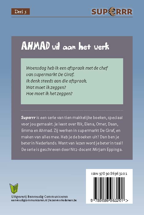 Achterkant van Ahmad wil aan het werk