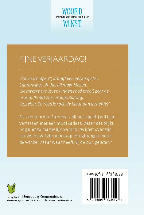 Achterkant van Fijne verjaardag!