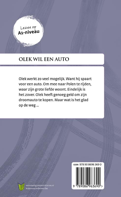 Achterkant van Olek wil een auto