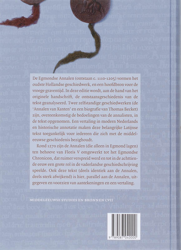 Achterkant van Annalen van Egmond