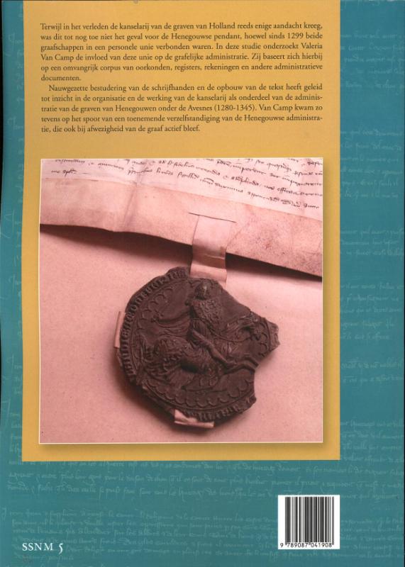 Achterkant van De oorkonden en de kanselarij van de graven van Henegouwen, Holland en Zeeland