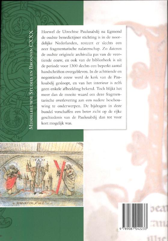 Achterkant van De nalatenschap van de Paulusabdij in Utrecht