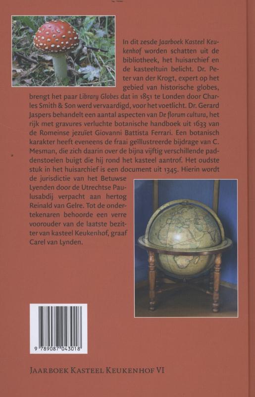 Achterkant van Globes, oorkonden en botanica op kasteel Keukenhof