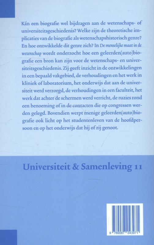 Achterkant van De menselijke maat in de wetenschap
