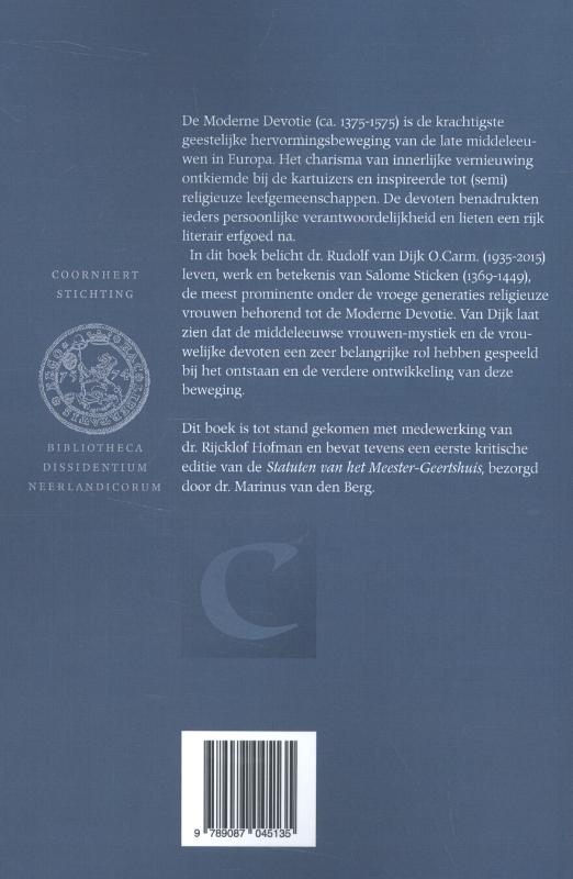 Achterkant van Salome Sticken (1369-1449) en de oorsprong van de Moderne Devotie