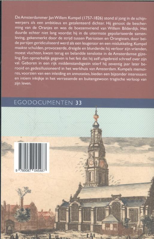 Achterkant van De herinneringen van Jan Willem Kumpel (1757-1826)