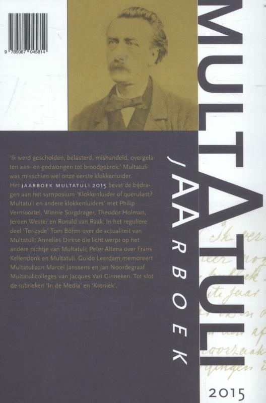 Achterkant van Jaarboek Multatuli 2015