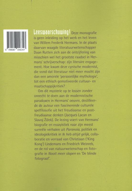 Achterkant van De ernst van het spel