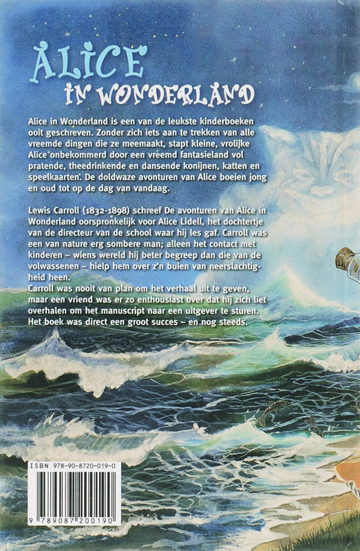 Achterkant van Alice in Wonderland