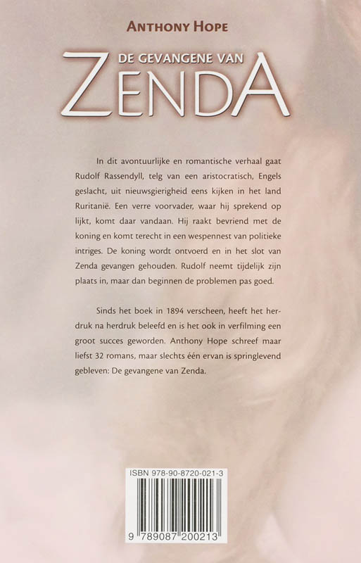 Achterkant van De gevangene van Zenda