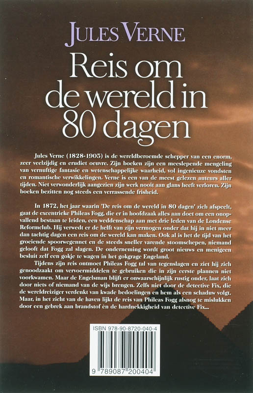 Achterkant van Reis om de wereld in 80 dagen