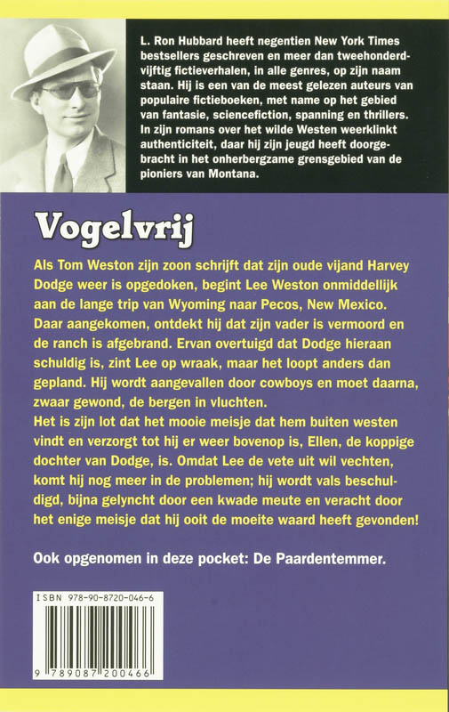 Achterkant van Vogelvrij en De Paardentemmer