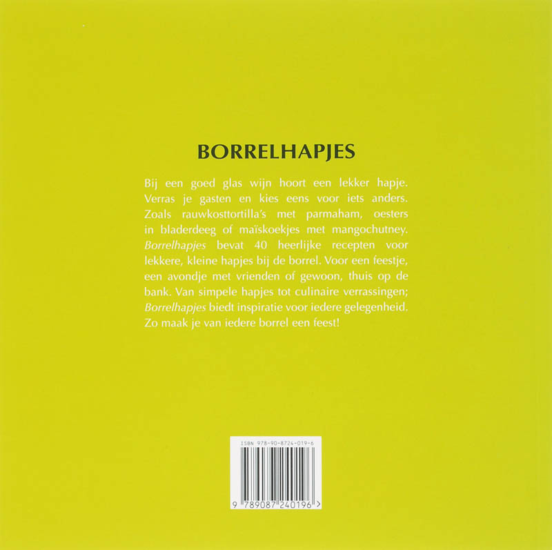 Achterkant van Borrelhapjes