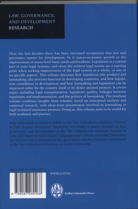 Achterkant van Lawmaking for Development