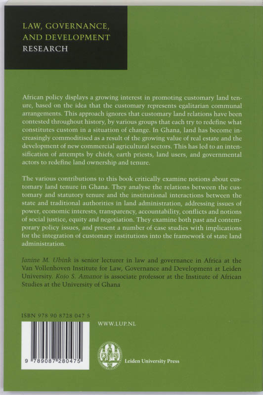 Achterkant van Contesting Land and Custom in Ghana