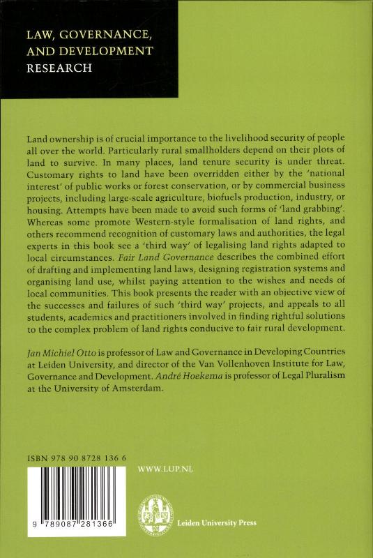 Achterkant van Fair Land Governance