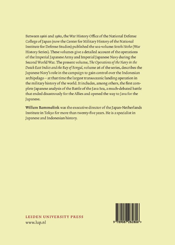 Achterkant van The Operations of the Navy in the Dutch East Indies and the Bay of Bengal