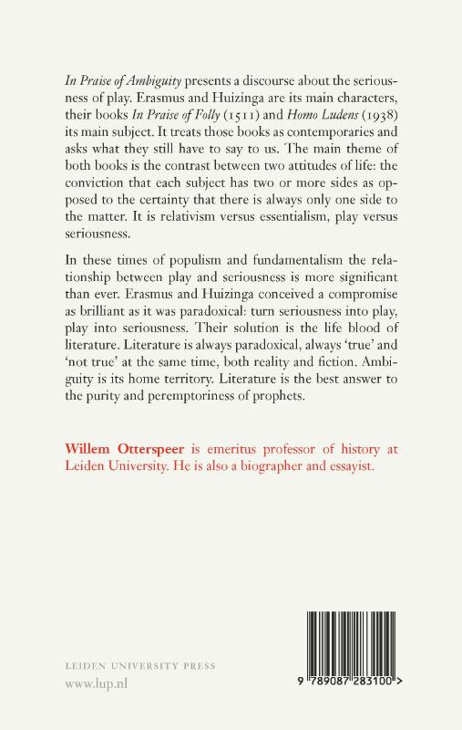 Achterkant van In Praise of Ambiguity